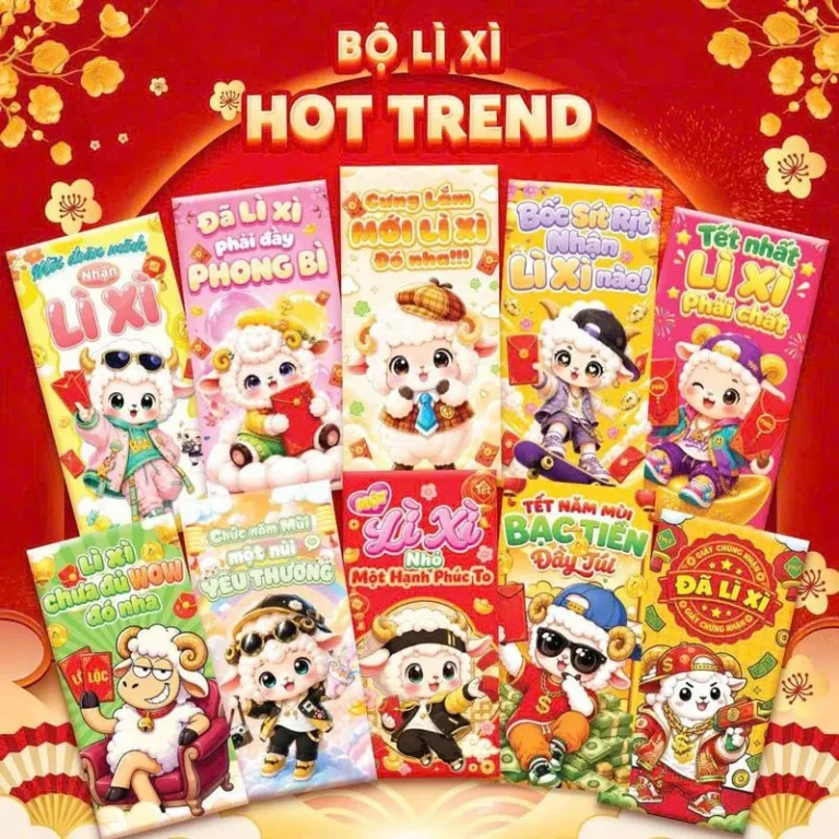 Combo 100 bao lì xì Đinh Mùi 2027 chọn mẫu